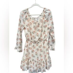 H&M Floral Chiffon Boho Mini Dress | Romantic Prairie Cottagecore